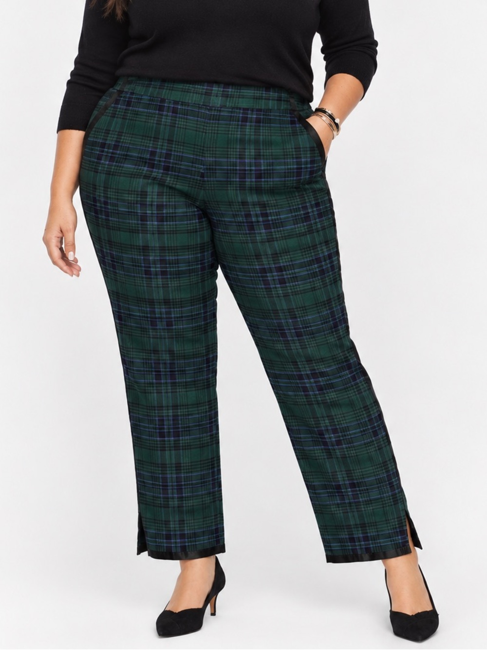 NWT Talbots Wool Blend Women’s Black Watch Tartan Plaid Ankle Pants